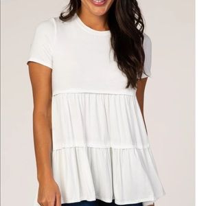 White Tiered Maternity Top